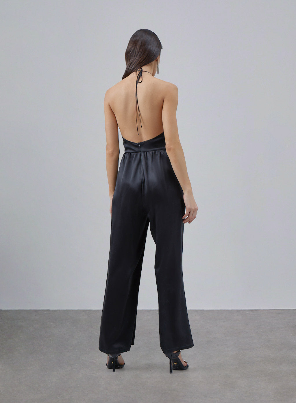 Halter Neck Silk Camisole Jumpsuit