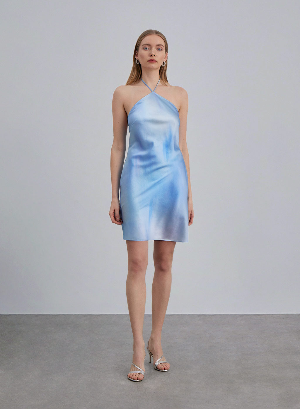 Backless Silk Halter Mini Dress – SILK MAISON