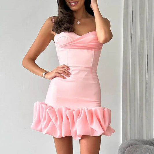 Women's Pleated Skirt Slim Strap Dress image 1