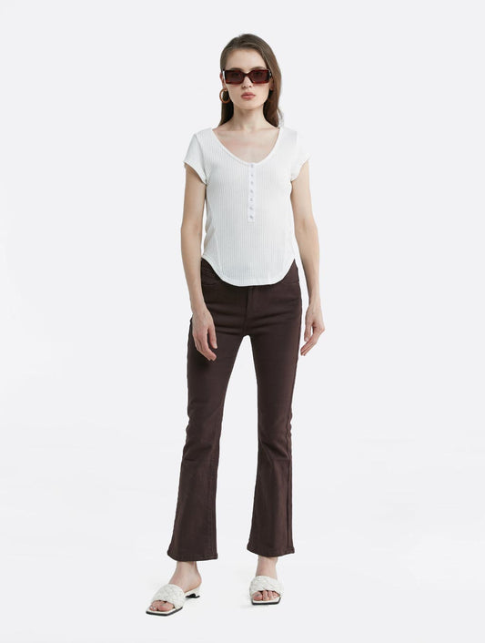 Waffle Buttoned Front T-shirt image 1