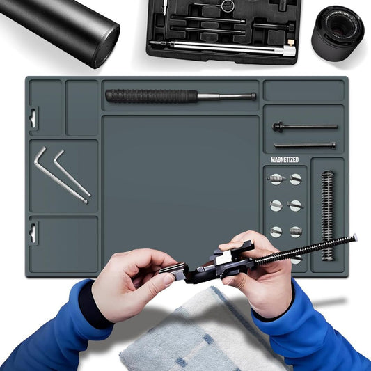 ¡¾No Logo Version¡¿Gun Cleaning Mat, Gun Mat with Magnetic, Anti-Slip Rubberized Gun Cleaning Mat, Protective Workbench Mat for All Gun Cleaning