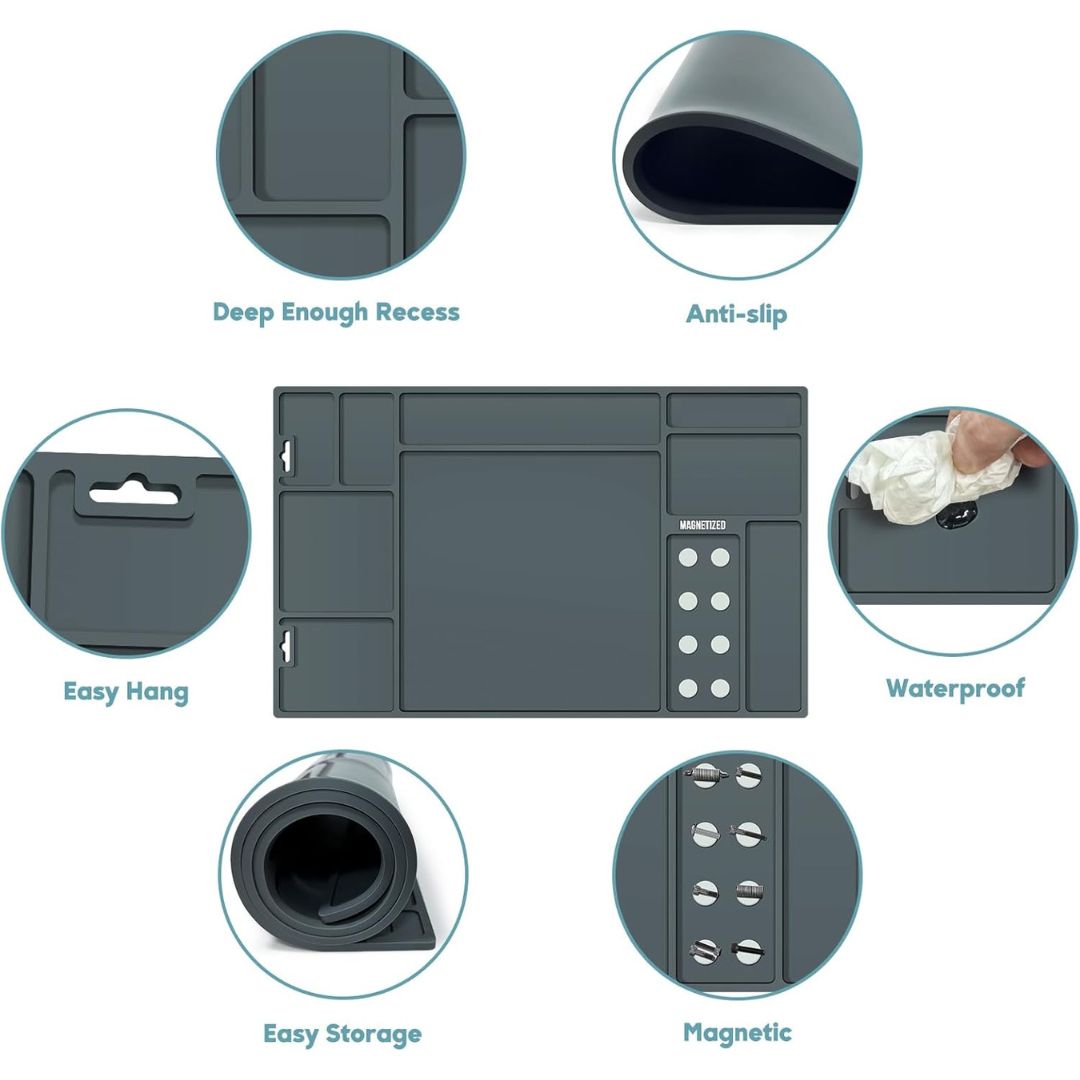 ¡¾No Logo Version¡¿Gun Cleaning Mat, Gun Mat with Magnetic, Anti-Slip Rubberized Gun Cleaning Mat, Protective Workbench Mat for All Gun Cleaning