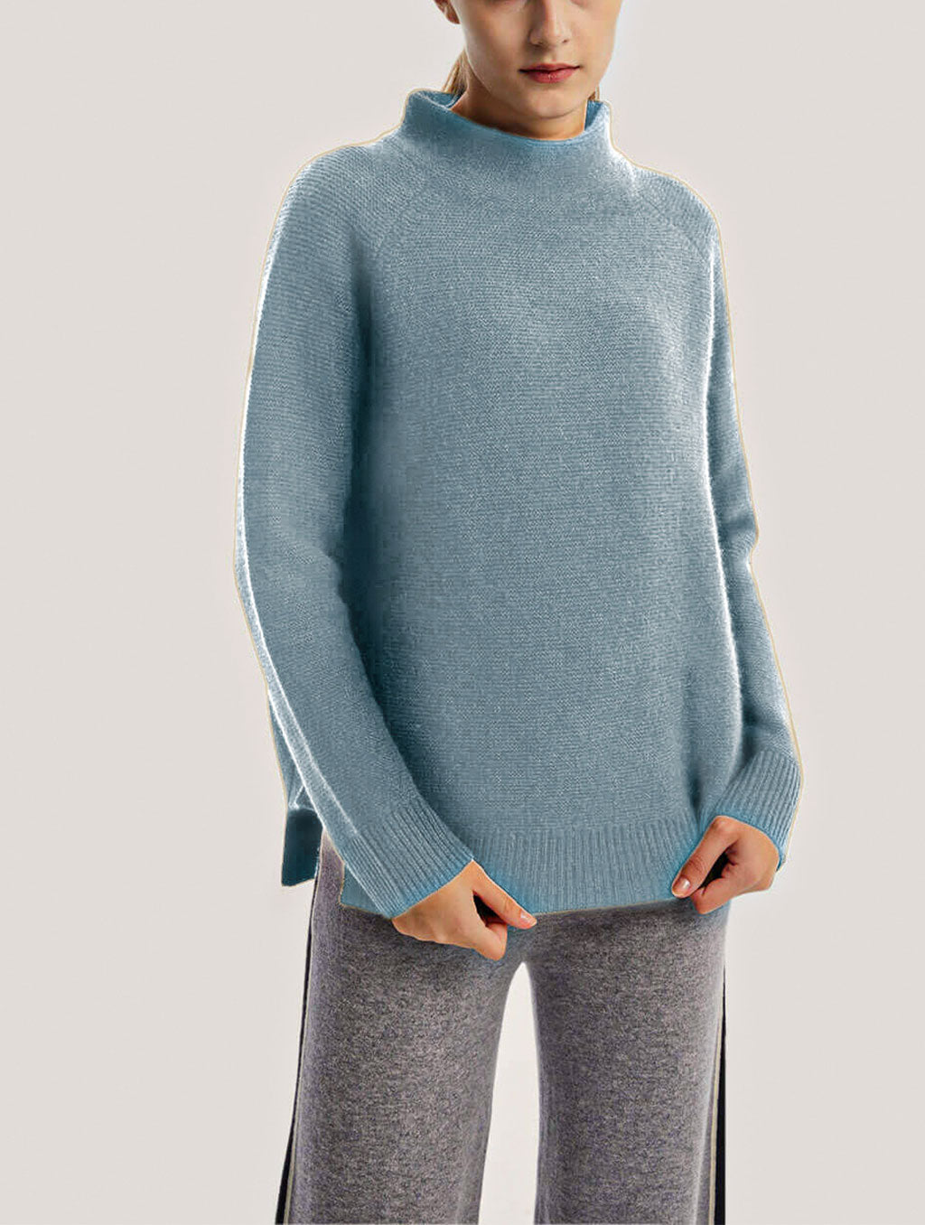 Side Slit Wool-Yak Blend Jumper