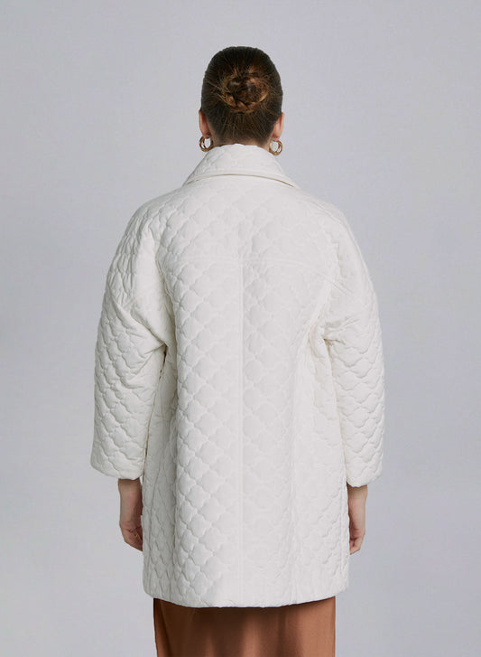 Wavy Pocket Patched Padded Coat