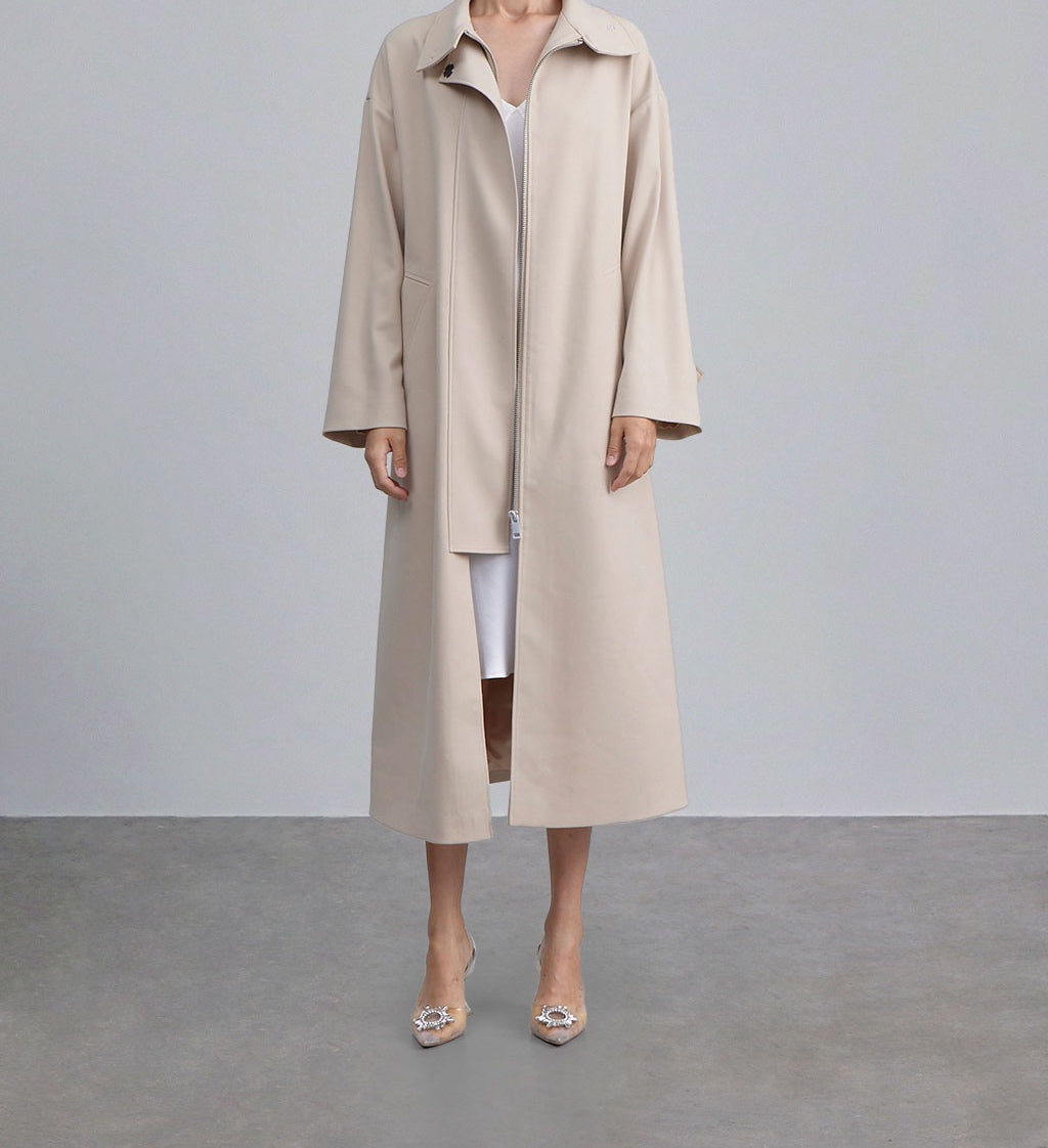 Wide Placekt Belted Trench Coat — SILK MAISON
