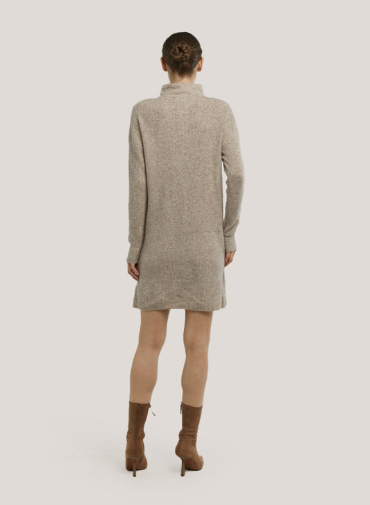 Zippered High-Neck Pullover Sweater