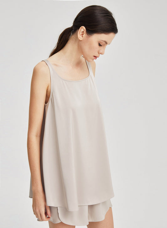 A-Line Smock Top in Champagne by SILK MAISON