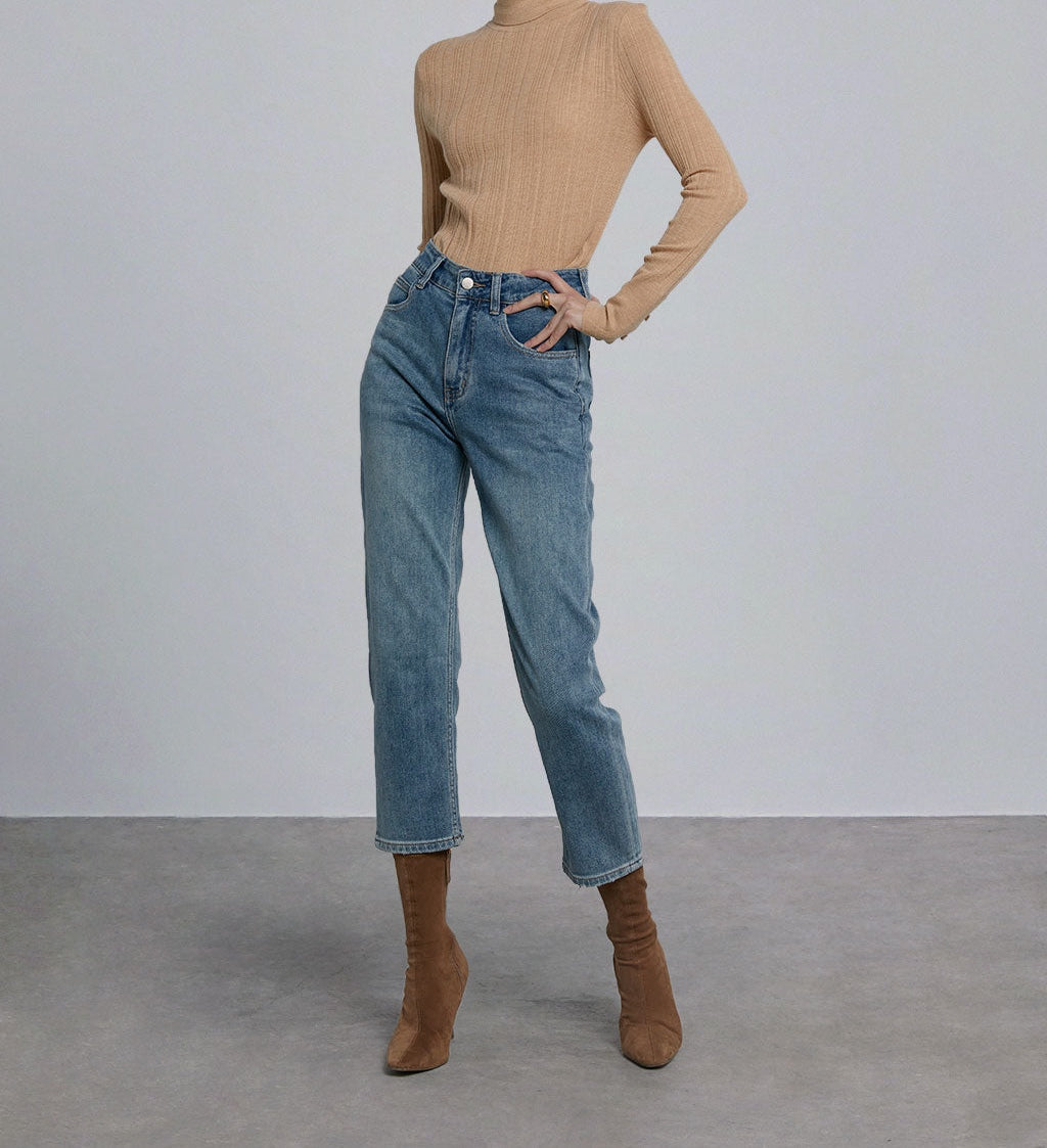 Cashmere Turtleneck Long-Sleeve Top by SILK MAISON