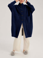 Box-Cut Camel Hair Cardi - Azure, L image