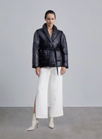 Shawl Lapel Belted Down Jacket image 0
