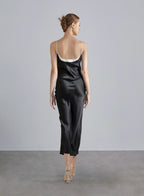 Paneled Ballernia Neckline Silk Slip Dress image 1