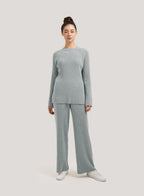 Leisure Rib-Knit Wool-Cashmere Set - Lake Blue, M image