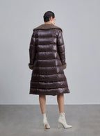 Fleece Collar Quilted Down Coat image 1