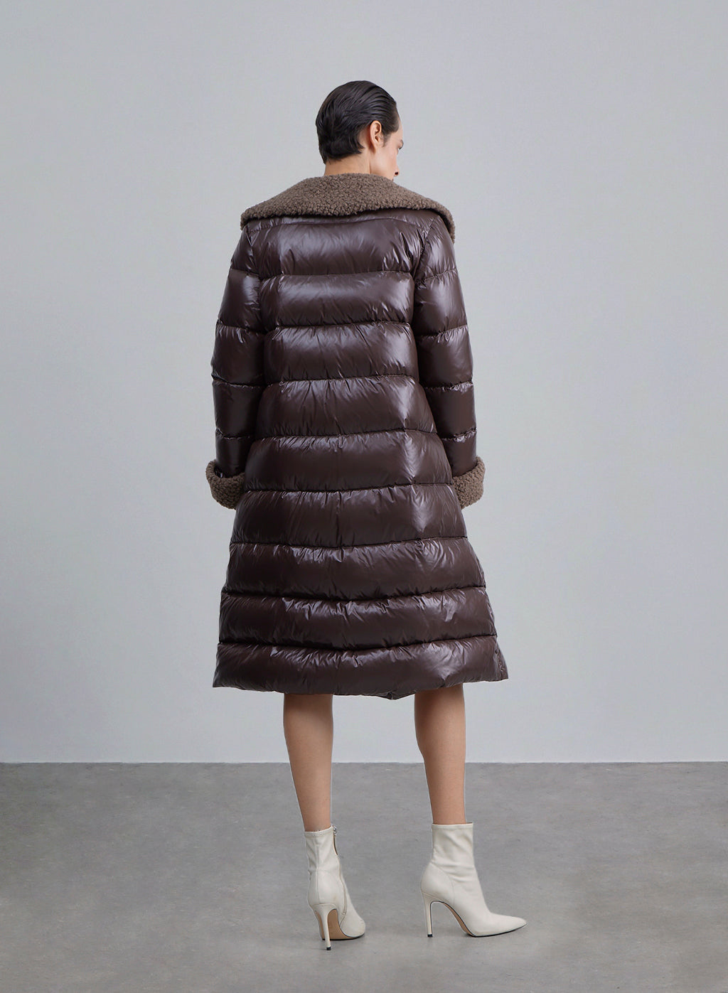 Fleece Collar Quilted Down Coat image 1