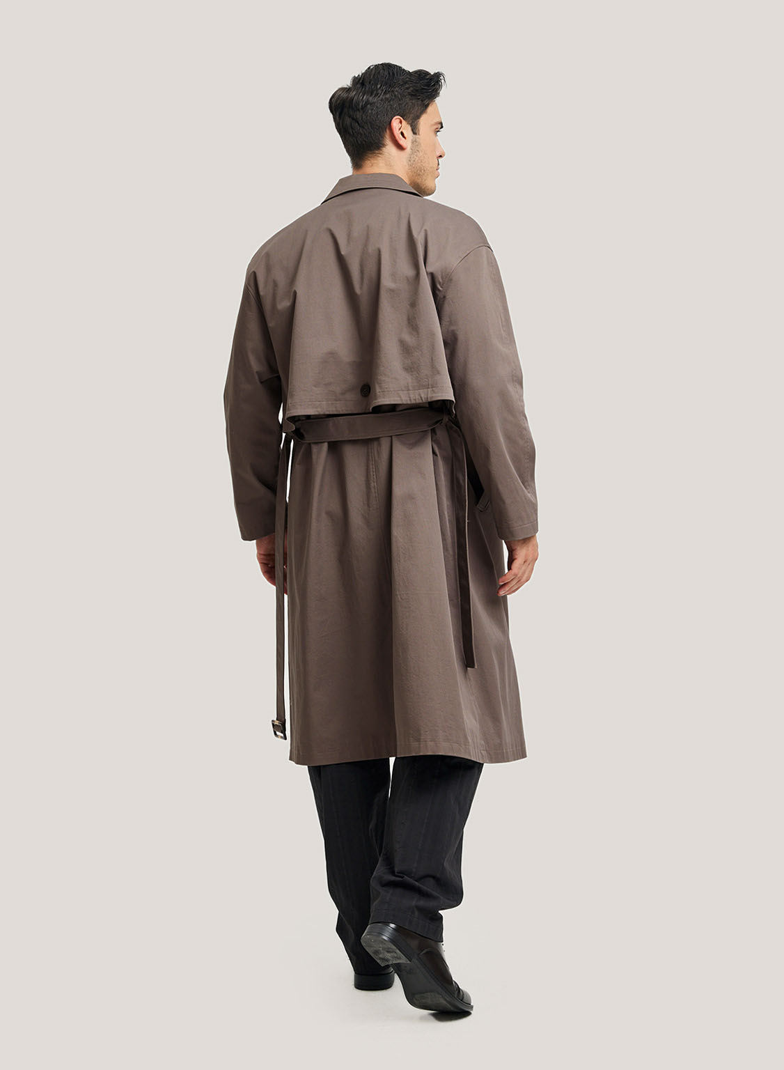 Plain-Woven Cotton Trench Coat