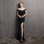 Fairy Dream Celebrity Party Evening Dress - Navy Blue, 2XL image