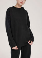 Funnel-Neck Pure Wool Sweater - Black, L image