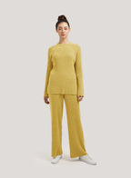 Leisure Rib-Knit Wool-Cashmere Set - Yellow, S image