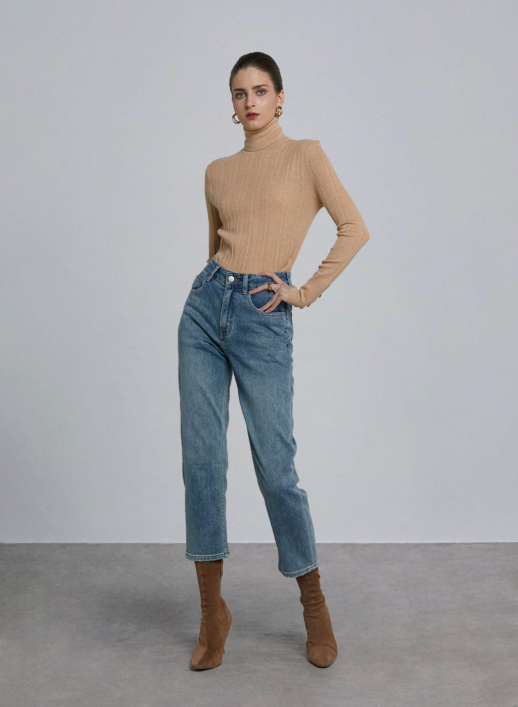 Cashmere Turtleneck Long-Sleeve Top image 0