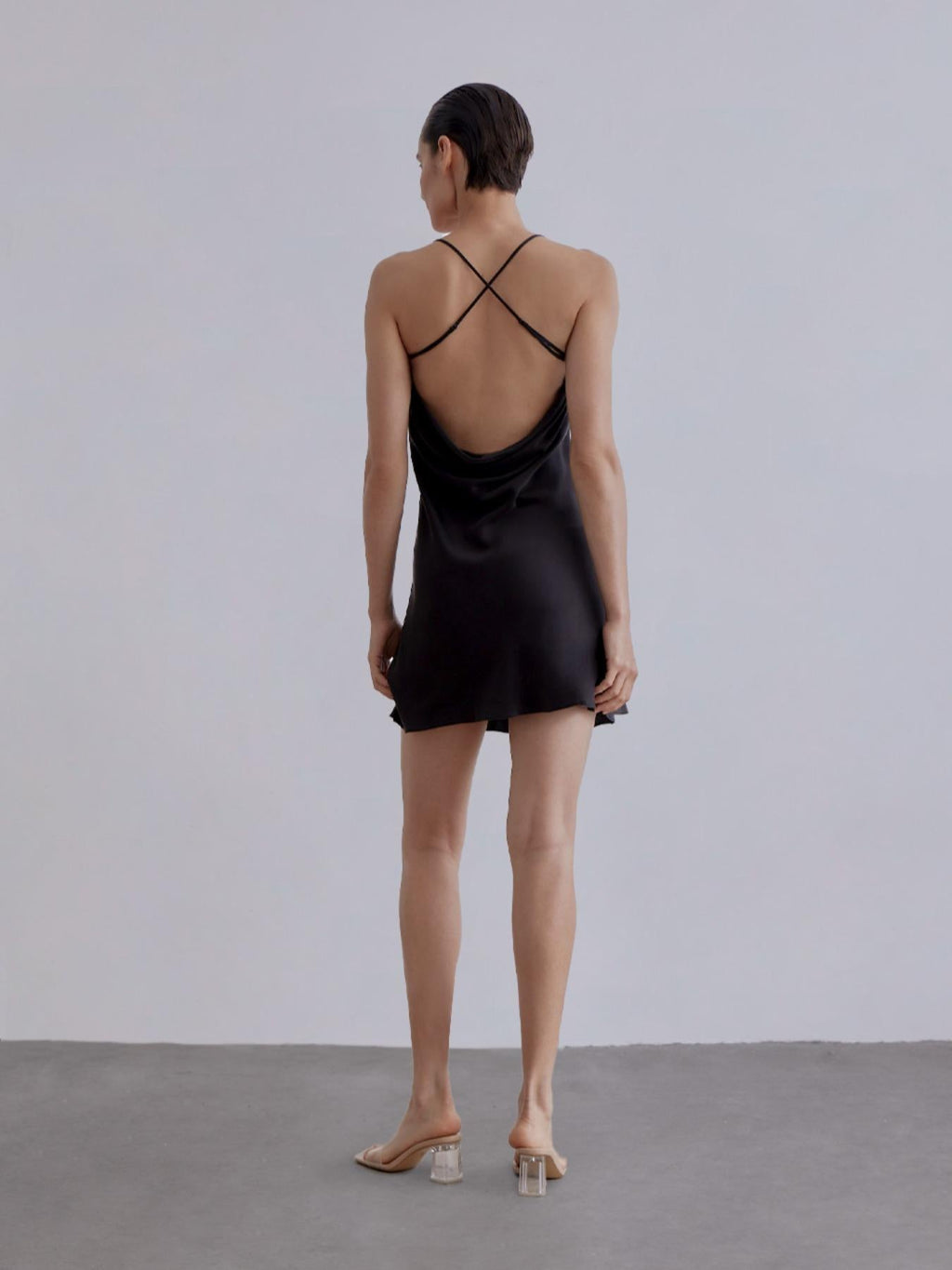 Low Back V-Neck Silk Mini Slip