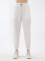 Breathable High-Rise Tapered Joggers - Pearl White, L image