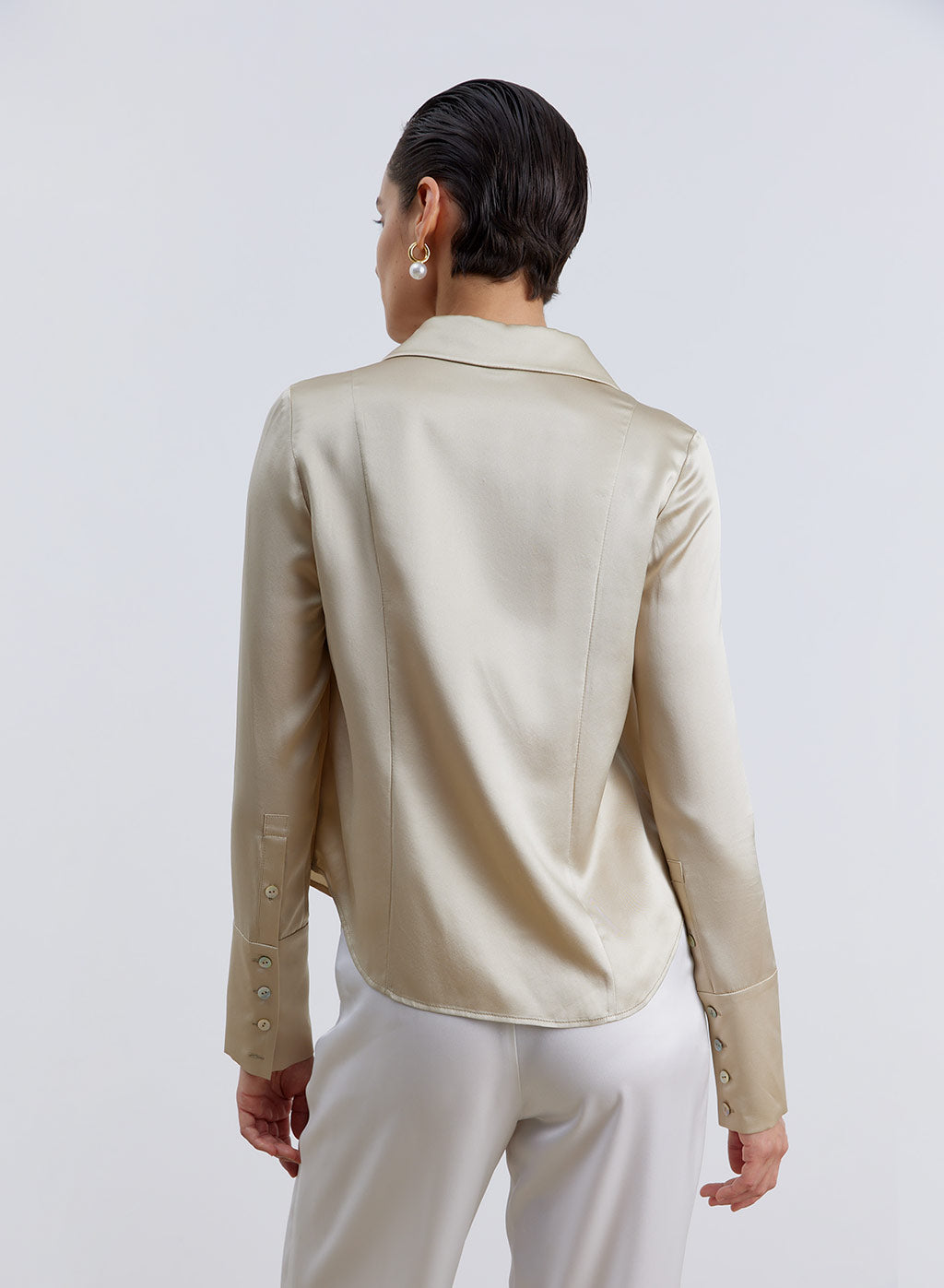 Split Line Tunic Silk Blouse image 1