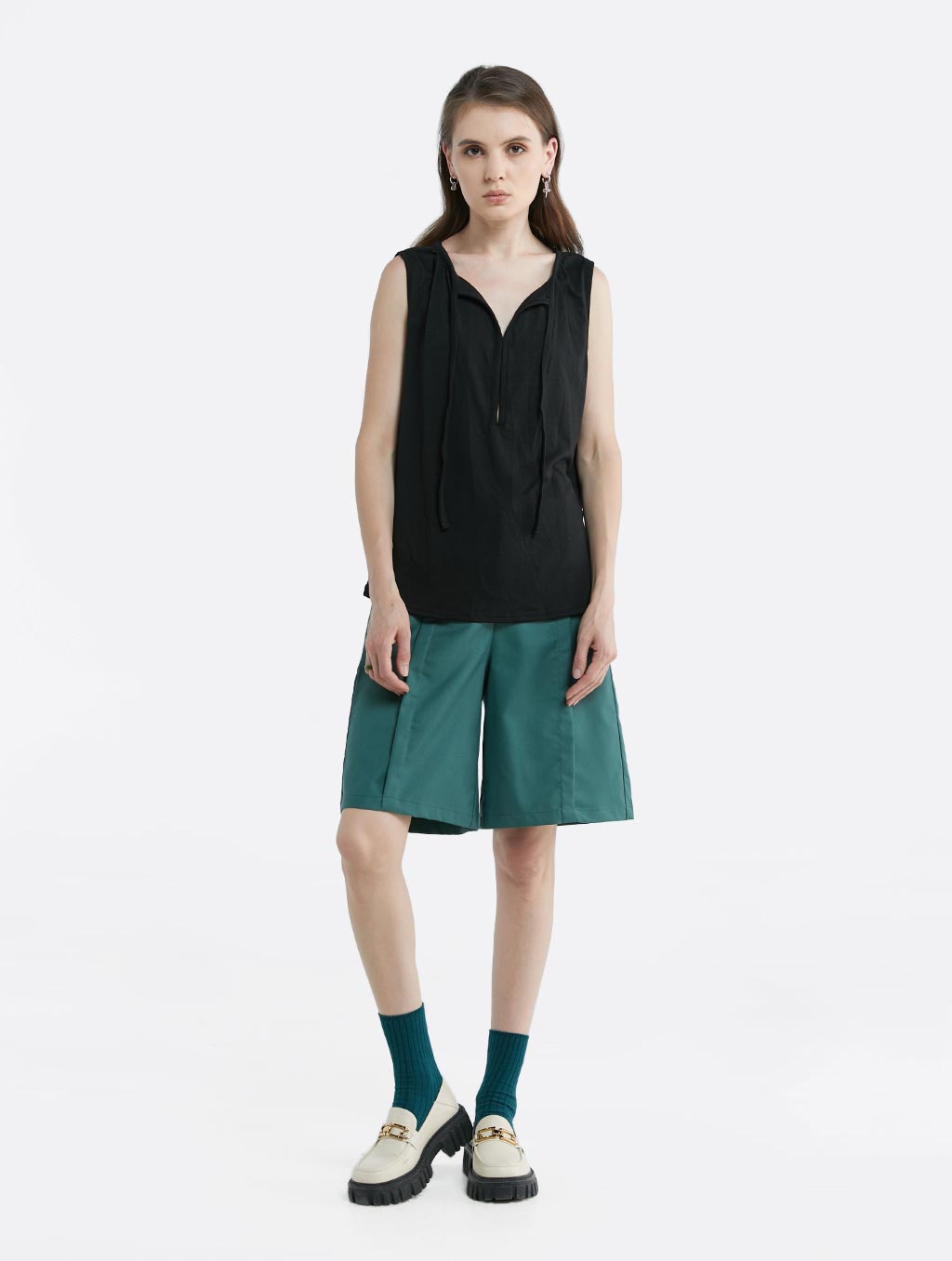 Tie Neck Sleeveless Camisole - Black, M image
