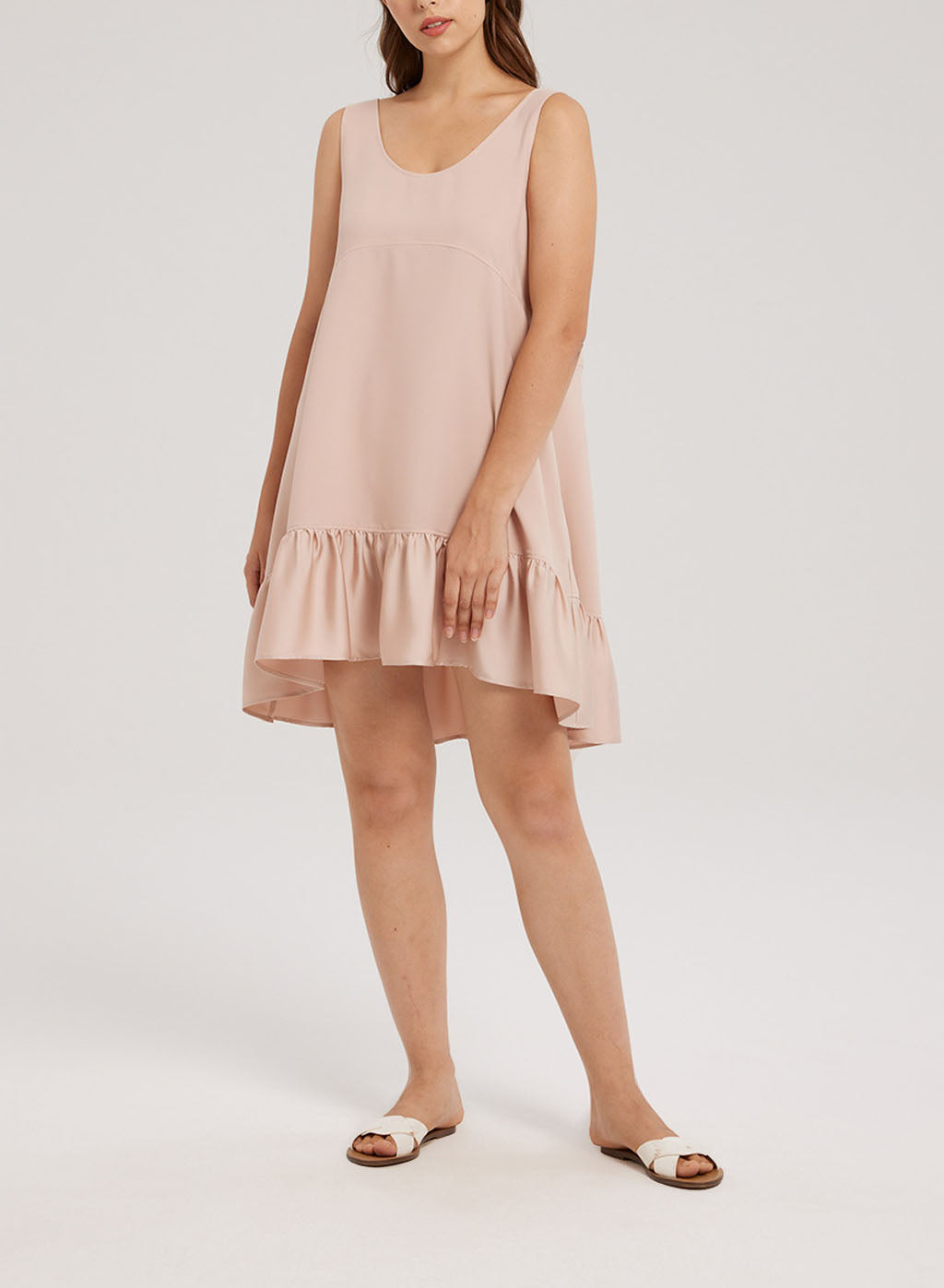 Ruffle Mini Dress - Pearl Pink, L image