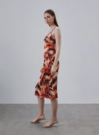 Printed Back Cross Silk Dress image 1