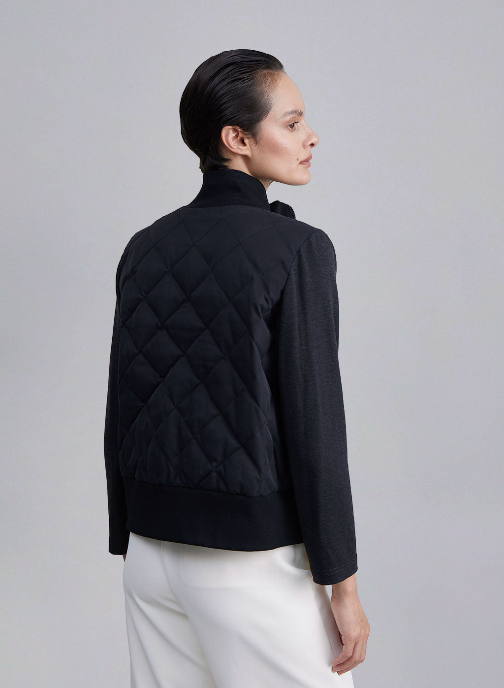 Zip Closure Quilted Puffer Jacket image 1