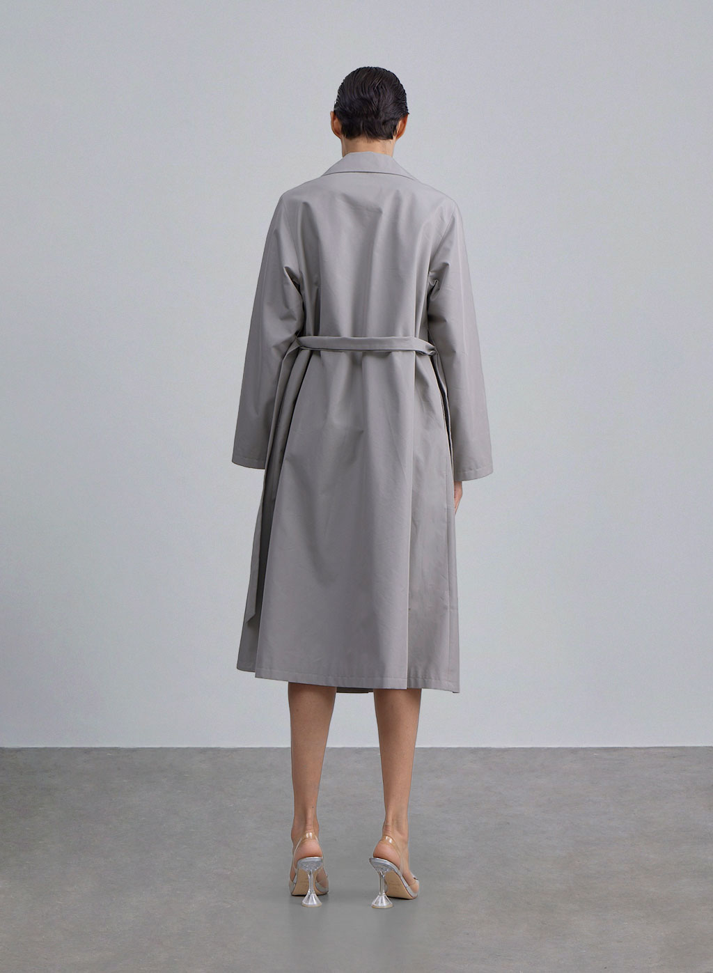 Wide Lapel Belted Trench Coat image 1