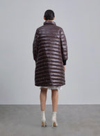 Oblique Zipper Placket Long Puffer Jacket image 1