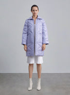 Geometric Impression Single Breasted Down Coat - East Side, S image