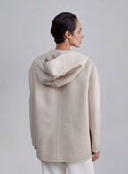 Back Hood Buttoned Front Wool Coat image 1