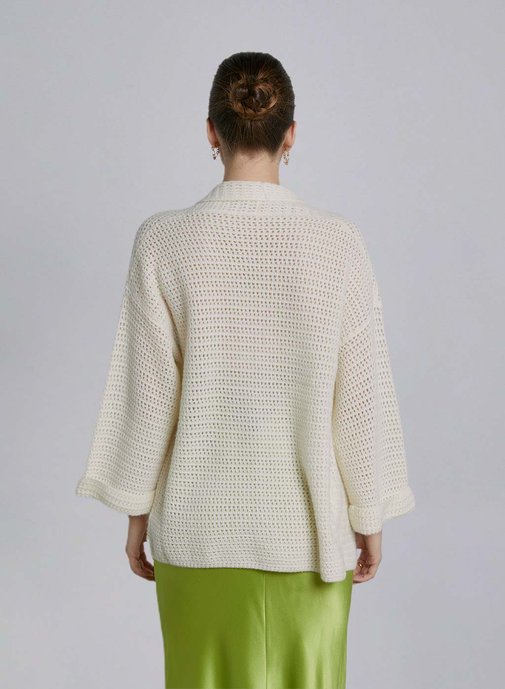 Pointelle-Knit Cashmere Belted Cardigan image 1