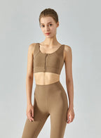 Energy Front-Zip Sports Bra - Hazelnut, XL image