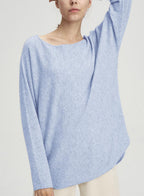 Long Sleeved Boatneck Sweater - Baby Blue, M image