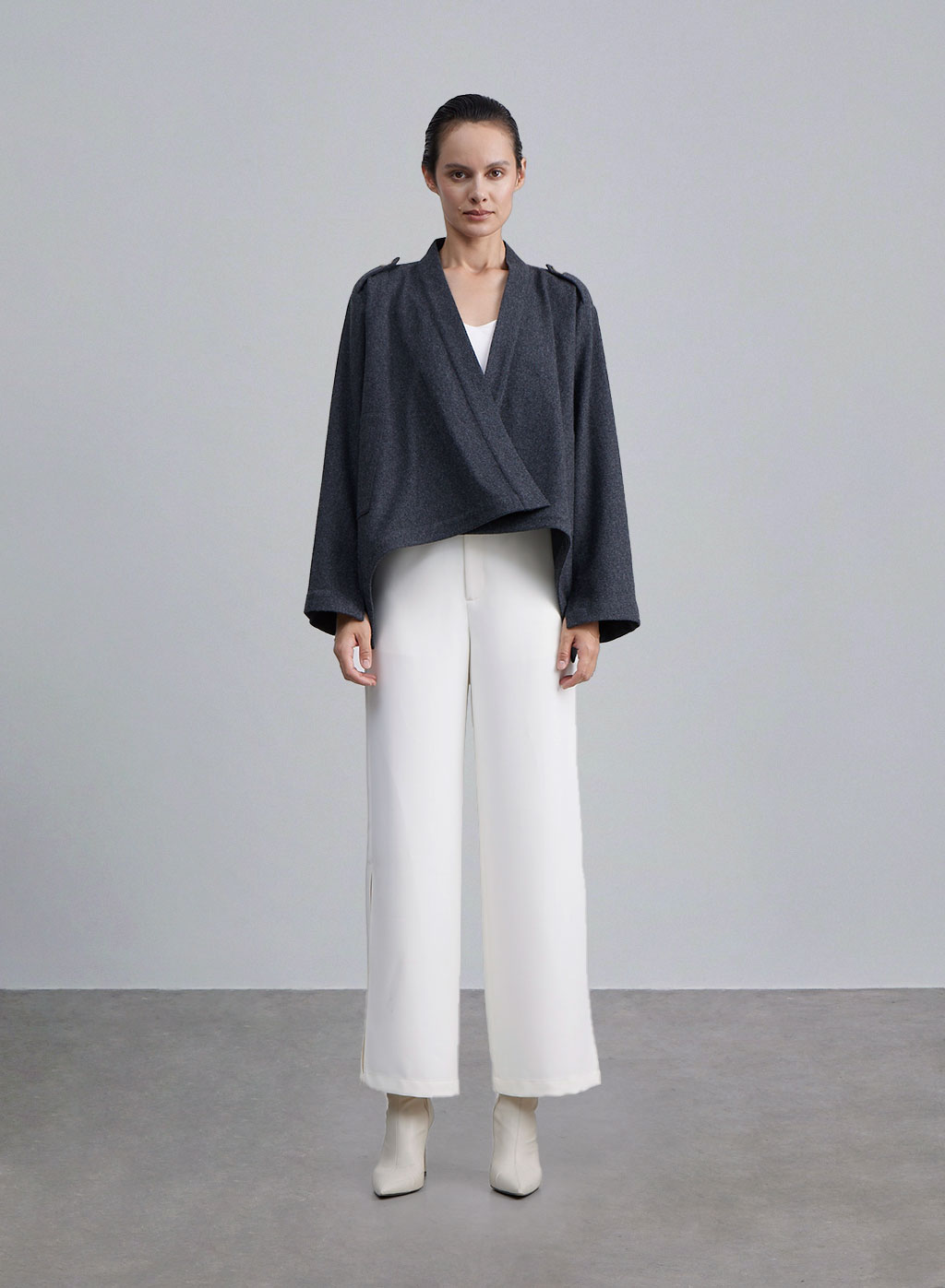 Open Front Pure Wool Cape Coat image 0
