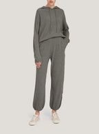Fine-Knit Wool-Cashmere Hoodie Set - Smoke, L image