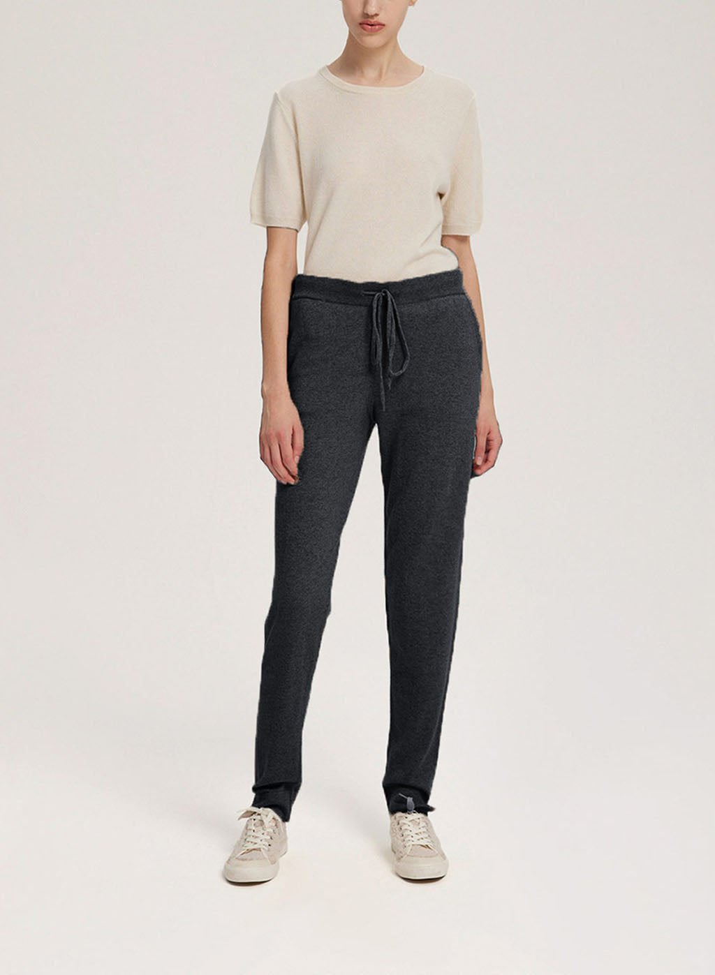 Mid-Rise Wool-Cashmere Joggers - Navy, XS image