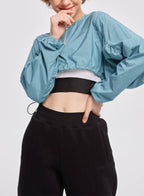 1/2 Zip Cropped Sweatshirt - Sapphire, L image