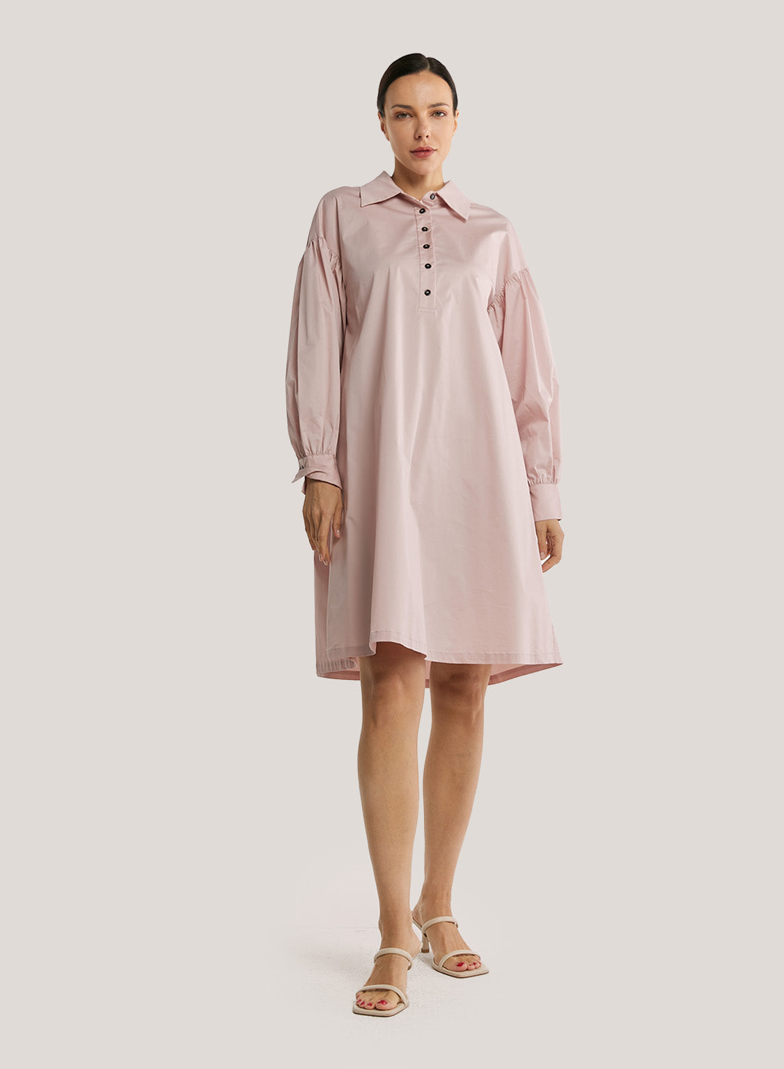 Cotton-Blend Shirt Dress