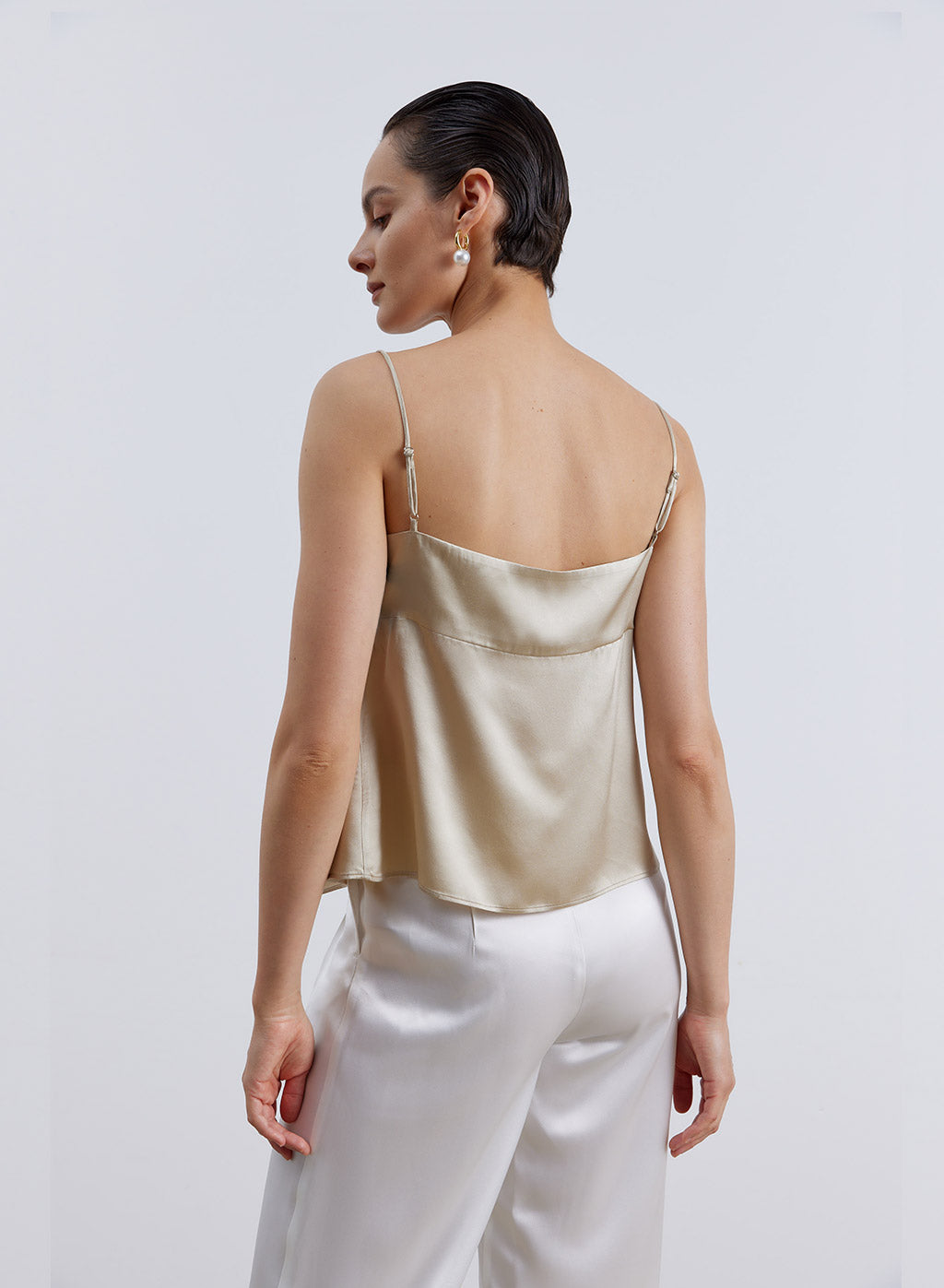 Double Drawstring Silk Slip Top image 1