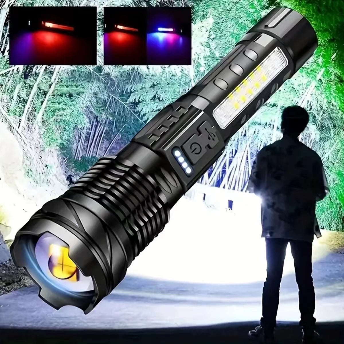 Strong light rechargeable flashlight
