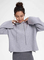 Straight Fire Cashmere Hoodie - Gray, L image