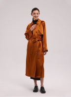 Double-breasted Long Trench Coat