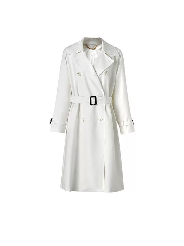 Women's Elegant Trench Coat for Fall Winter ¡§C Knee-Length Polyester Coat, Perfect for Commuting