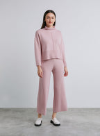 Cashmere Rib-Knit Leisure Bottoms - Coral Pink, XXL image