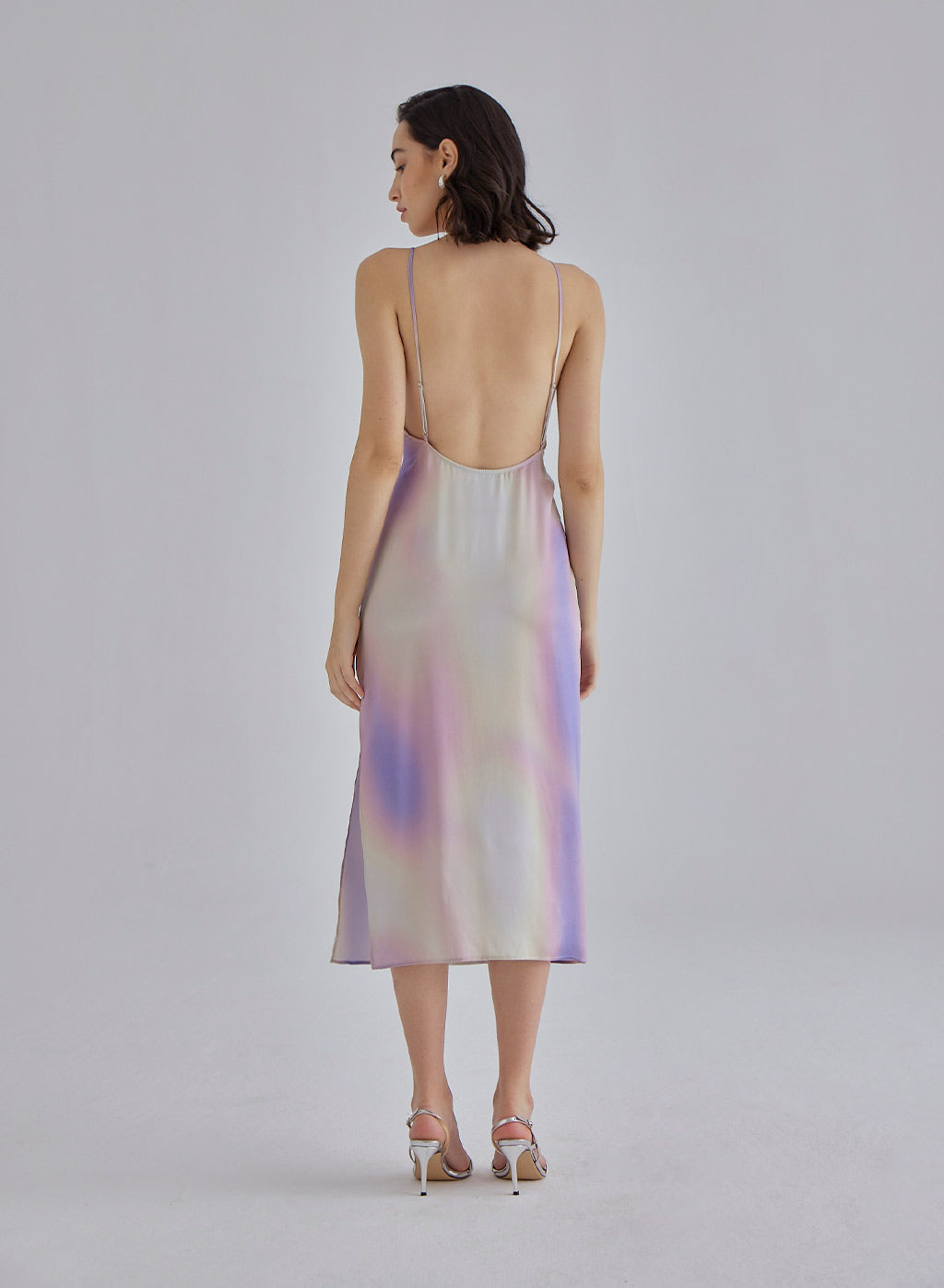 Blue Aura Midi Silk Slip Dress image 1