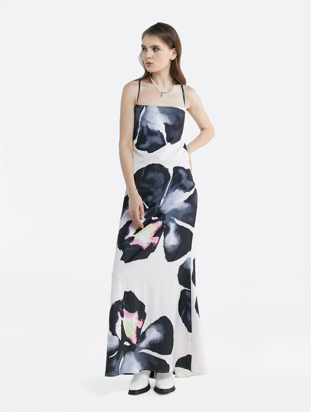 Printed Low Back Slip Dress image 2